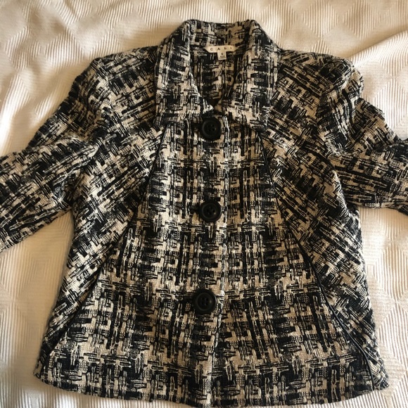 Cabi Corporate Blazer Tweed Black White Style# 630 - Picture 4 of 10